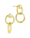 Sterling Forever Silver Polished Interlocking Circle Drop Earrings