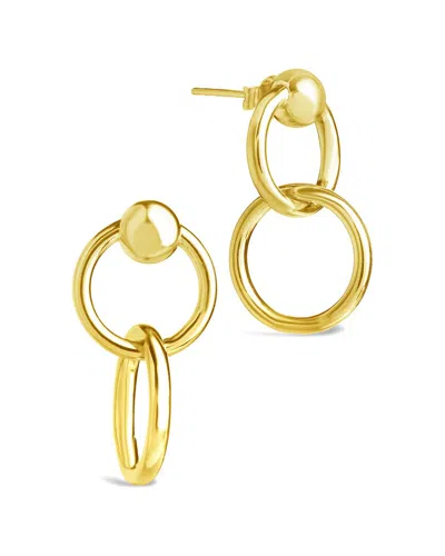 Sterling Forever Silver Polished Interlocking Circle Drop Earrings