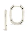 Sterling Forever Silver Rectangle Hoops