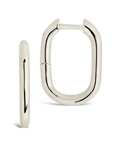 STERLING FOREVER STERLING FOREVER SILVER RECTANGLE HOOPS