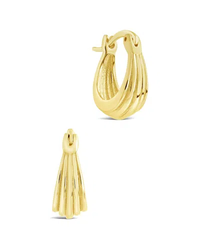 STERLING FOREVER STERLING FOREVER SILVER RIPPLE STATEMENT HOOP EARRINGS