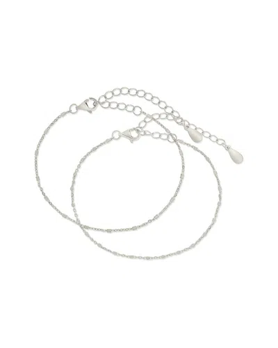 STERLING FOREVER STERLING FOREVER SILVER SET OF 2 CHLOE CHAIN BRACELET
