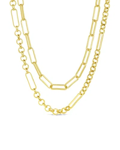 Sterling Forever Silver Shirin Layered Chain Necklace In Gold