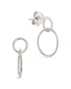 Sterling Forever Silver Simple Interlocking Circle Dangle Earrings