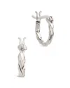 Sterling Forever Silver Simple Twist Hoop Earrings