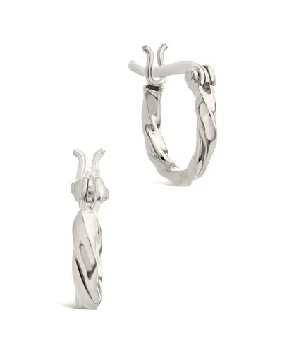Sterling Forever Silver Simple Twist Hoop Earrings