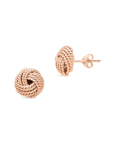 Sterling Forever Silver Textured Knot Mesh Earrings