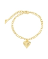 STERLING FOREVER SILVER-TONE OR GOLD-TONE BEATING HEART CHARM BRACELET