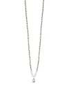 STERLING FOREVER SILVER-TONE OR GOLD-TONE CULTURED PEARL AND SHELL PENDANT MARJORIE NECKLACE