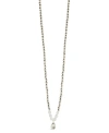 Sterling Forever Silver-tone Or Gold-tone Cultured Pearl And Shell Pendant Marjorie Necklace In Silver