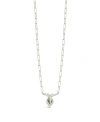 STERLING FOREVER SILVER-TONE OR GOLD-TONE CULTURED SHELL PEARLS WITH SHELL PENDANT CHERIE NECKLACE