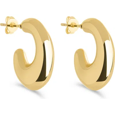 Sterling Forever Simone Tube Hoop Earrings In Gold