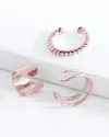 Sterling Forever Simple Ear Cuff Set Of 3-silver In Metallic