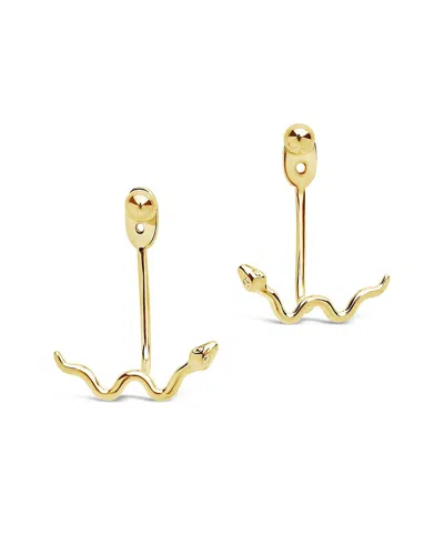 Sterling Forever 14k Plated Snake Ear Jackets In Gold