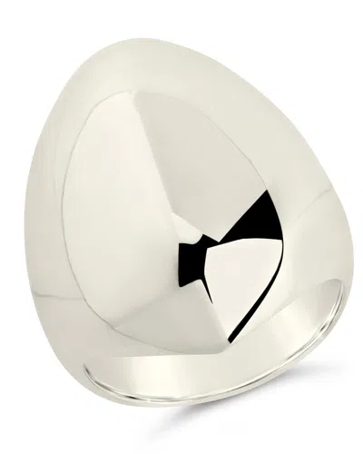 Sterling Forever Solara Polished Dome Statement Ring In Silver