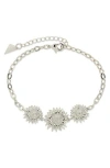 Sterling Forever Gold-tone Or Silver-tone Sunflower Solaris Bracelet