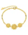 Sterling Forever Solaris Sunflower Chain Bracelet In Gold
