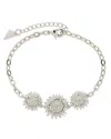 Sterling Forever Solaris Sunflower Chain Bracelet In Silver