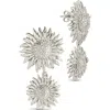 Sterling Forever Solaris Sunflower Drop Earrings In Silver