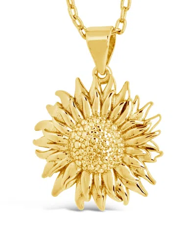 Sterling Forever Solaris Sunflower Pendant Necklace In Gold