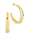 Sterling Forever Soren Cubic Zirconia Statement Hoop Earrings In Gold