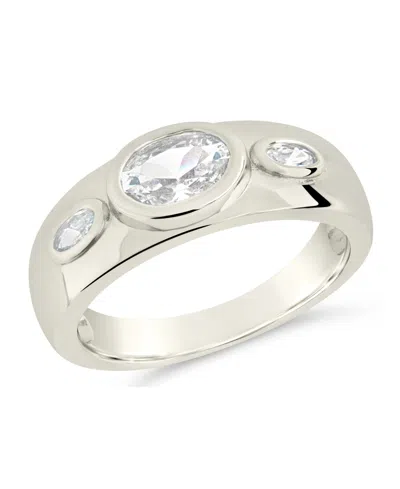 Sterling Forever Soren Oval Cubic Zirconia Statement Ring In Silver