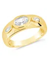 Sterling Forever Soren Oval Cubic Zirconia Statement Ring In Gold