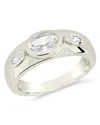 Sterling Forever Soren Oval Cubic Zirconia Statement Ring