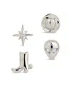 Sterling Forever Space Cowgirl Cz Mismatched Stud Earrings In Silver