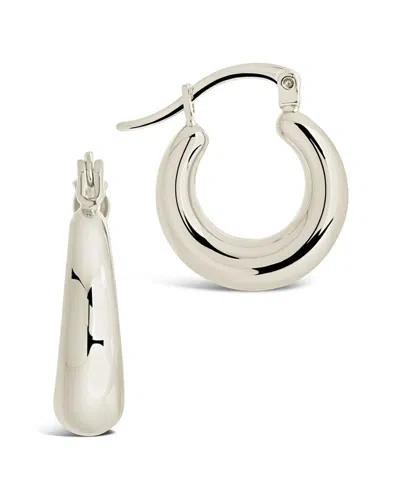 Sterling Forever Graduated Tube Hoops In Grey
