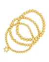 Sterling Forever 14k Plated Star Of David Set Bracelet In Gold