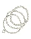 Sterling Forever Star Of David Beaded Bracelet Set In Silver