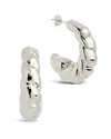 Sterling Forever Statement Croissant Hoop Earrings In Metallic