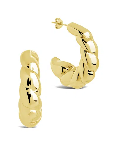Sterling Forever Statement Croissant Hoop Earrings In Gold