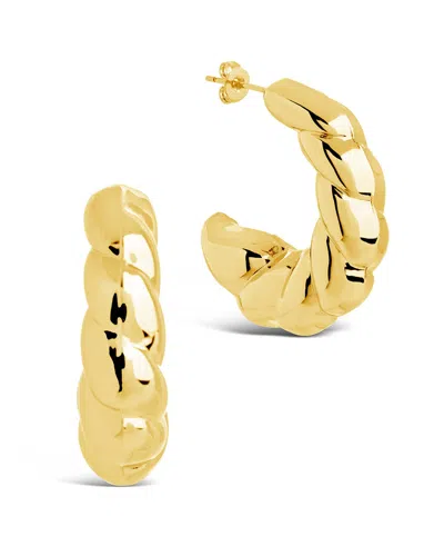 Sterling Forever Statement Croissant Hoop Earrings In Gold