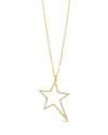 Sterling Forever Statement Cz Star Outline Necklace In Gold