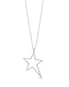 Sterling Forever Statement Cz Star Outline Necklace In Silver