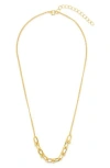 Sterling Forever Station Stirrup Link Chain Necklace In Gold