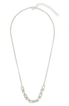 Sterling Forever Station Stirrup Link Chain Necklace In Silver