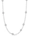 Sterling Forever Stationed Pearl Face Mask Chain In Silver