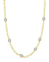 Sterling Forever Stationed Pearl Glasses Chain In Gold