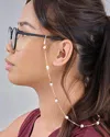 Sterling Forever Stationed Pearl Twist Glasses Chain In Gold