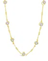 Sterling Forever Stationed Pearl Twist Glasses Chain In Gold