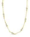 Sterling Forever Stationed Triple Pearl Glasses Chain In Gold