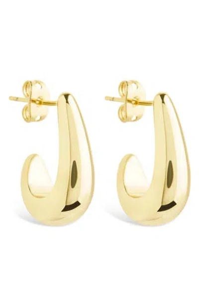 Sterling Forever Stephanie Huggie Hoop Earrings In Gold