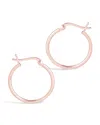 Sterling Forever Sterling Silver 1" Hoop Earrings-rose Gold In Gold