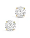 Sterling Forever Sterling Silver 8mm Cz Studs - Gold In Gold
