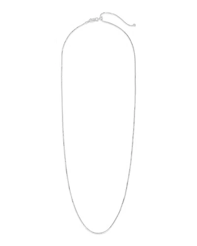 Sterling Forever Sterling Silver Adjustable Venetian Chain In Metallic