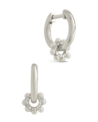 Sterling Forever Sterling Silver Alana Pearl Hoop Earrings