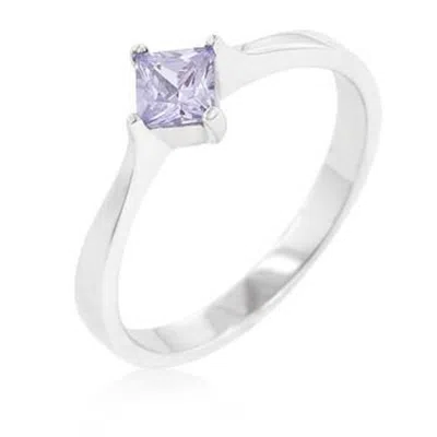 Sterling Forever Sterling Silver Amethyst Cz Wedding Band Ring